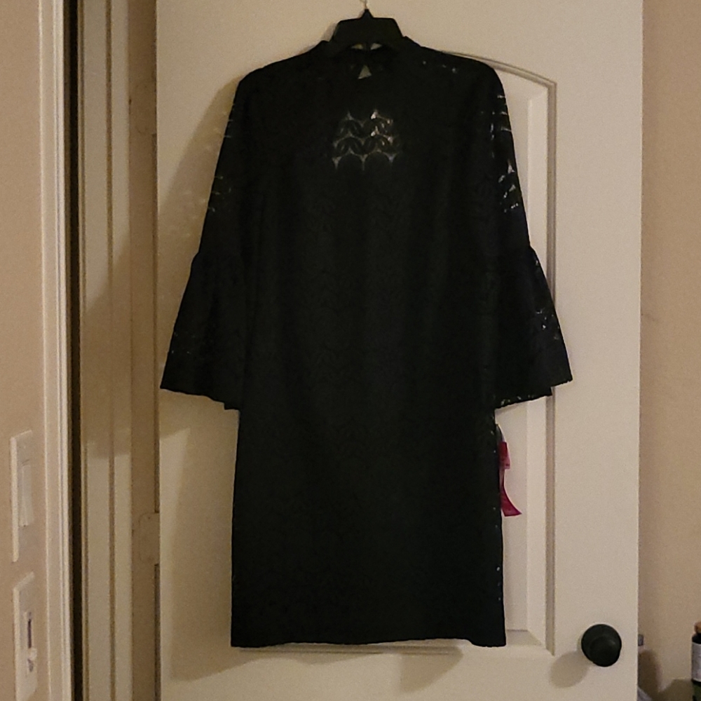 Trina Turk Bell Sleeve Lace Overlay Dress